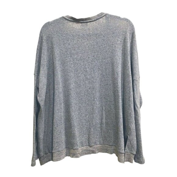 Zara W/B Collection Womens V-Neck Gray Boxy Step Hem Sweater L - Picture 7 of 7